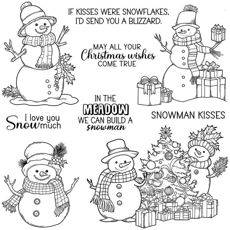Winter Snowman Christmas Cutti - Clear Silicone Stamps For Card Making recension och pris