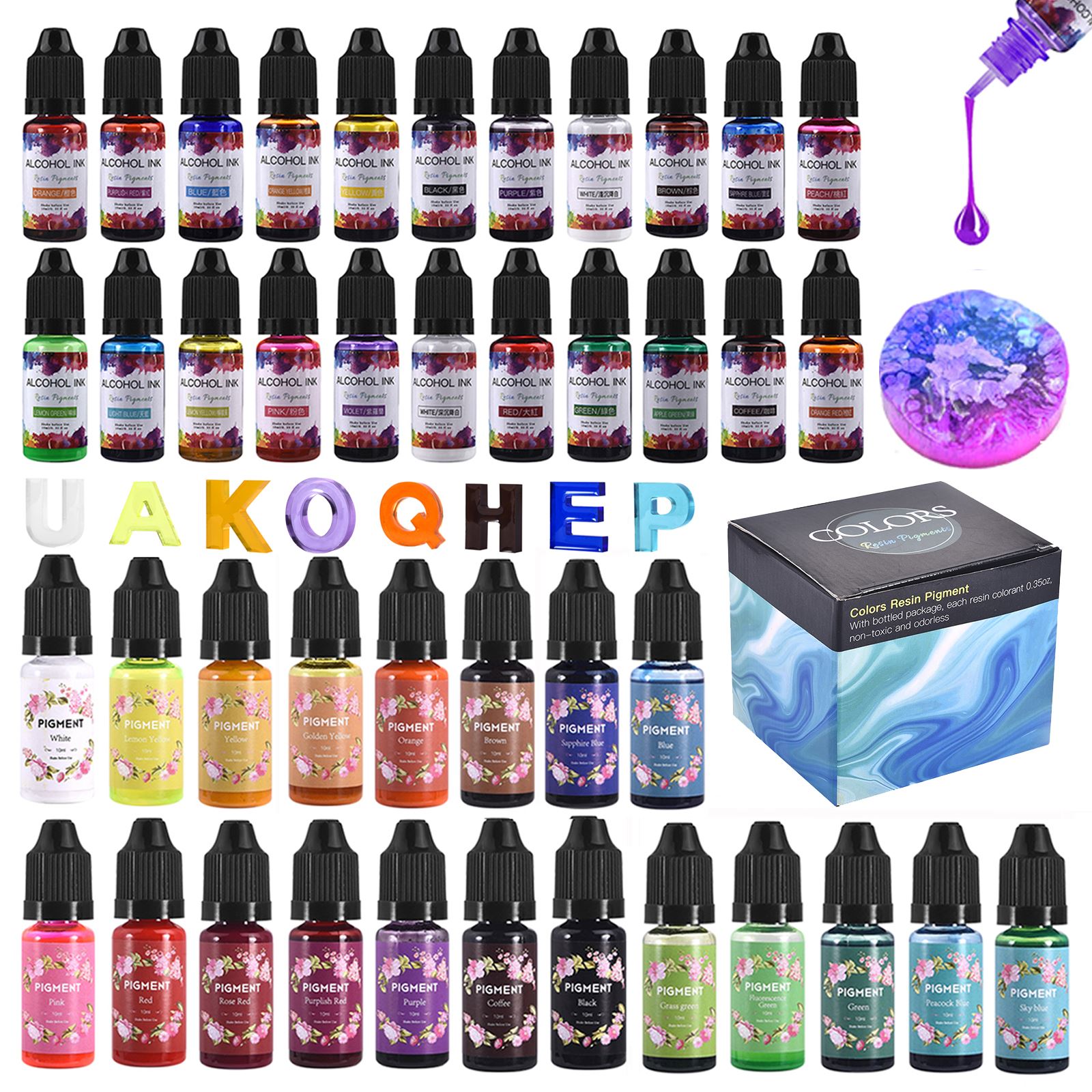 1 Set Resin Pigment Kit Art In - Silicone Epoxy Resin Molds Set recension och pris