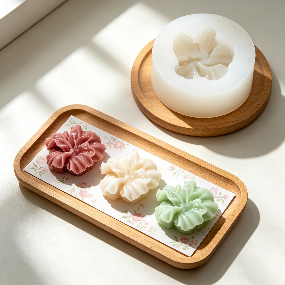 2pcs Hibiscus Flower Candle Mo - Silicone Epoxy Resin Molds Set recension och pris