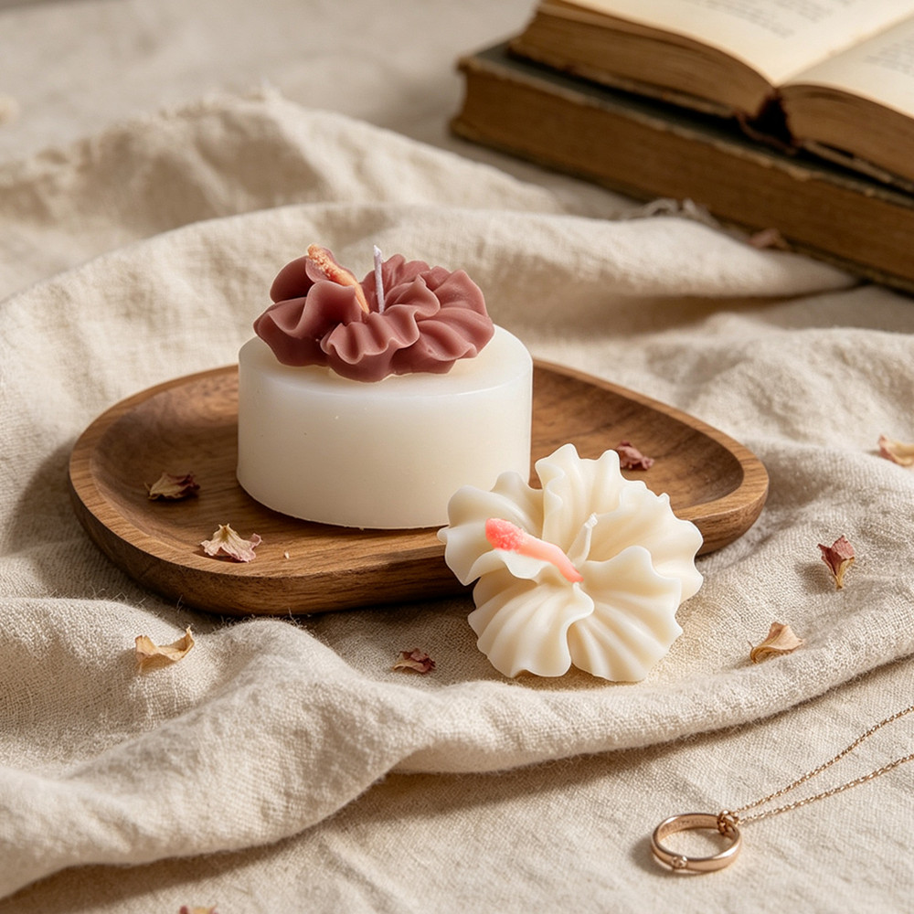 2pcs Hibiscus Flower Candle Mo - Silicone Epoxy Resin Molds Set recension och pris