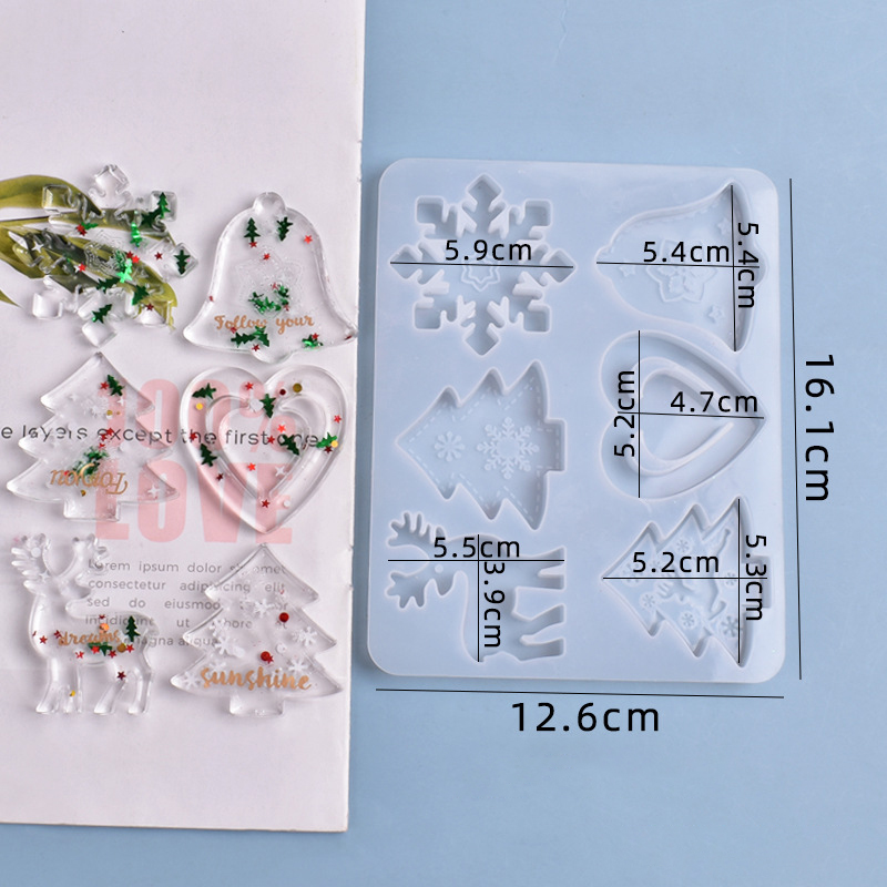 Christmas Mold DIY Resin Cryst - Silicone Epoxy Resin Molds Set recension och pris
